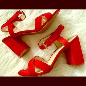 Red Suede Cole Haan Kari Sandal - Size 9